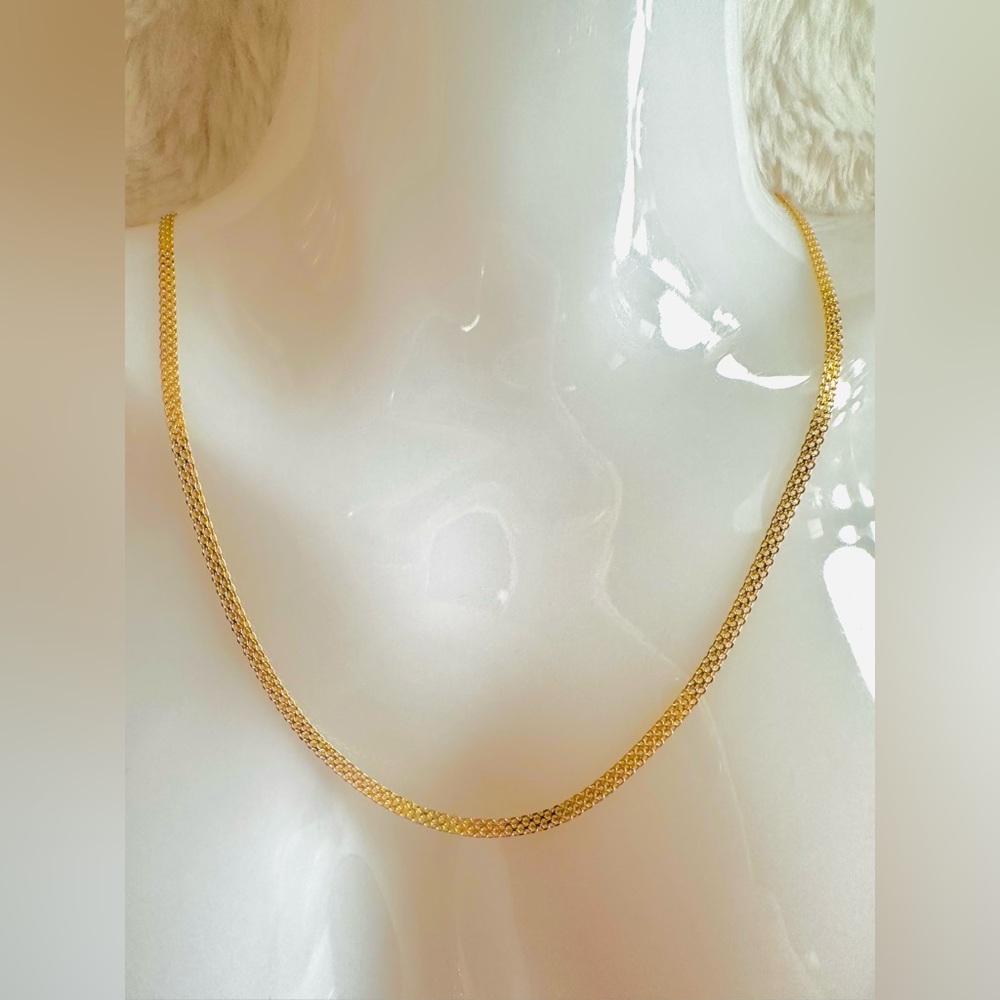 Carpet Chain Necklace 💛 Real 18 Karat Solid Gold Jewelry 💛
